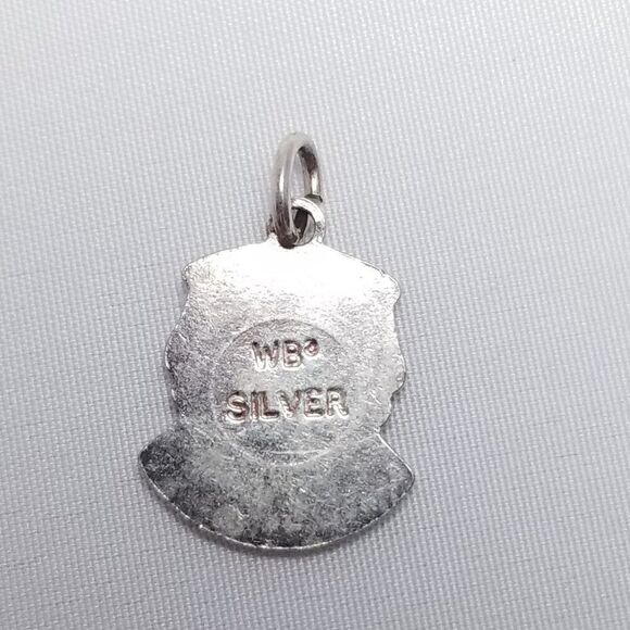 Vintage London Red White Blue Enamel Charm, Signed WB Silver, Pendant Estate - Picture 3 of 6